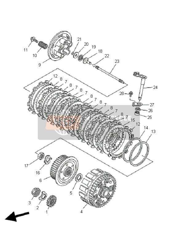 Yamaha WR250F 2008 Clutch for a 2008 Yamaha WR250F