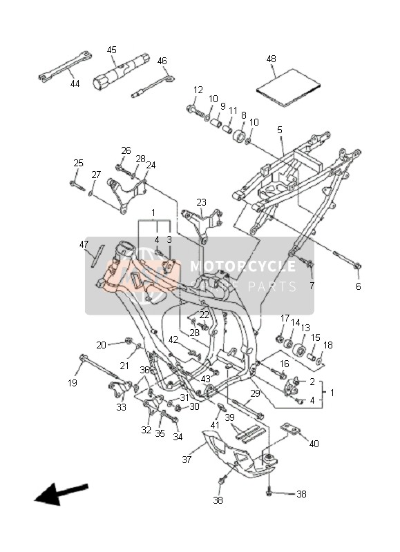 Yamaha WR250F 2008 Frame for a 2008 Yamaha WR250F