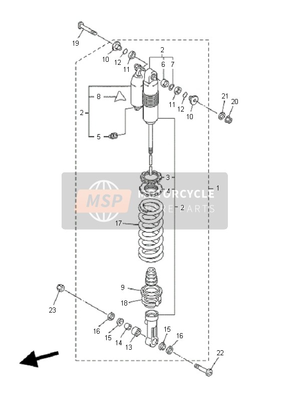 Yamaha WR250F 2008 Rear Suspension for a 2008 Yamaha WR250F