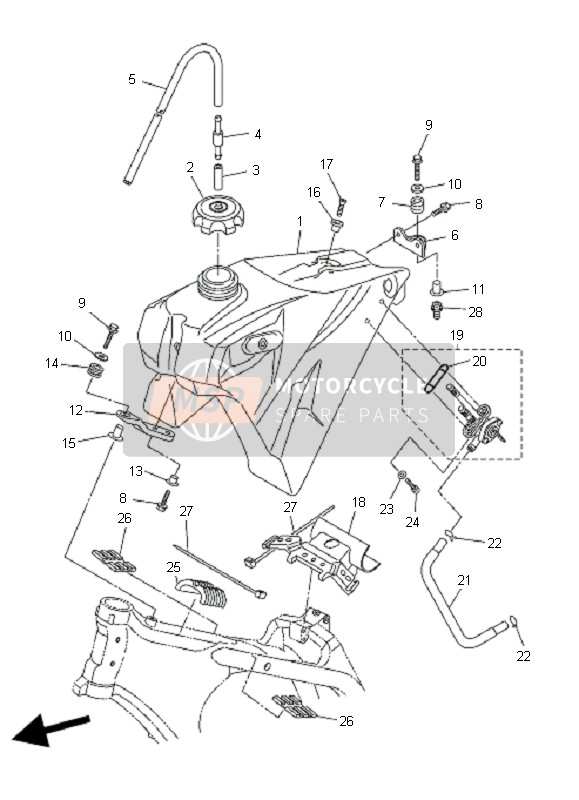 5UM24110E100, Fuel Tank Comp., Yamaha, 0