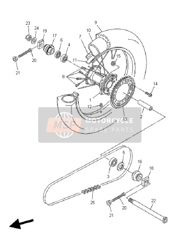 3D7254100000, Rr. Wiel Tandwiel Comp., Yamaha, 0