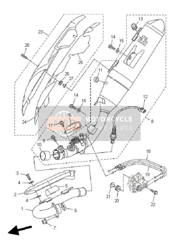 Yamaha WR250X 2008 Scarico per un 2008 Yamaha WR250X