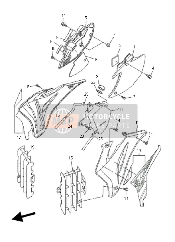 Yamaha WR450F 2008 Side Cover for a 2008 Yamaha WR450F