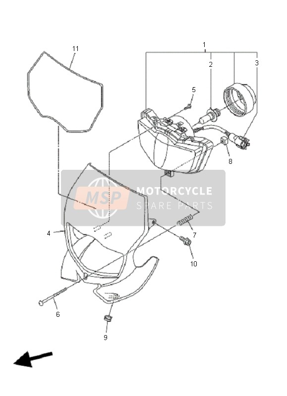 Yamaha WR450F 2008 Headlight for a 2008 Yamaha WR450F