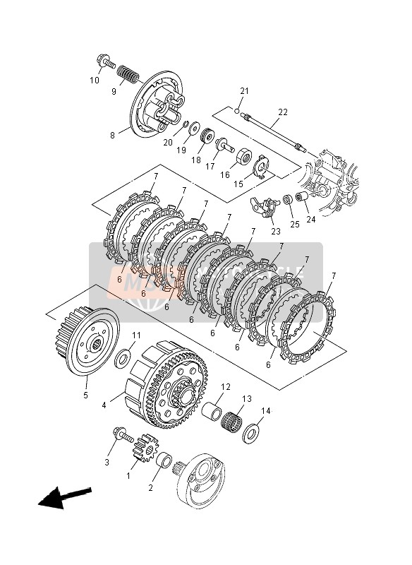 Yamaha YZ125 2008 Clutch for a 2008 Yamaha YZ125