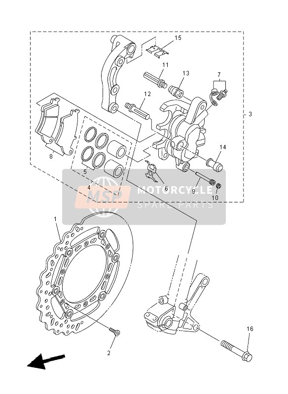 Yamaha YZ125 2008 Pinza freno anteriore per un 2008 Yamaha YZ125