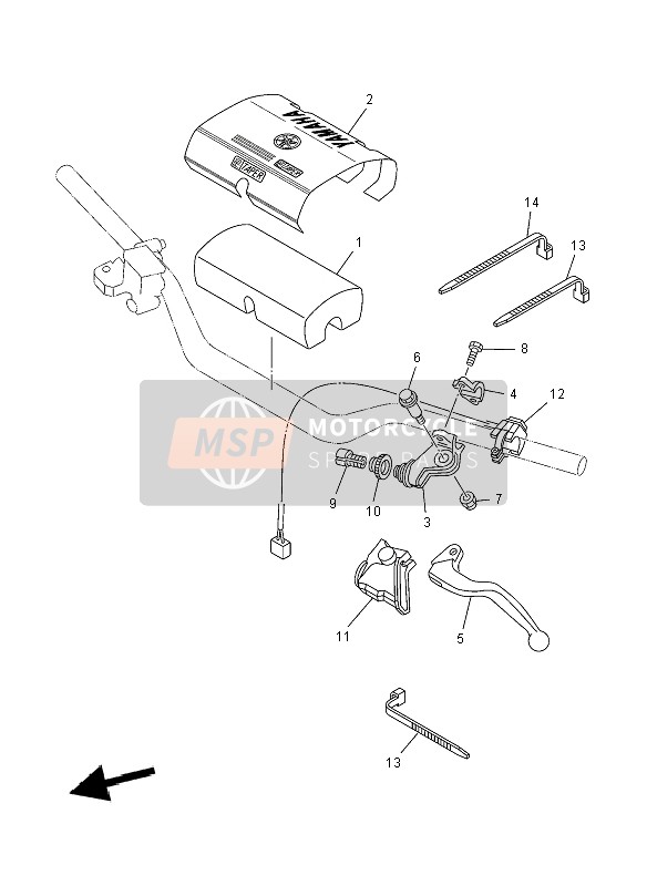 5XC26143L000, Obere Lenkerabdeckung 1, Yamaha, 2