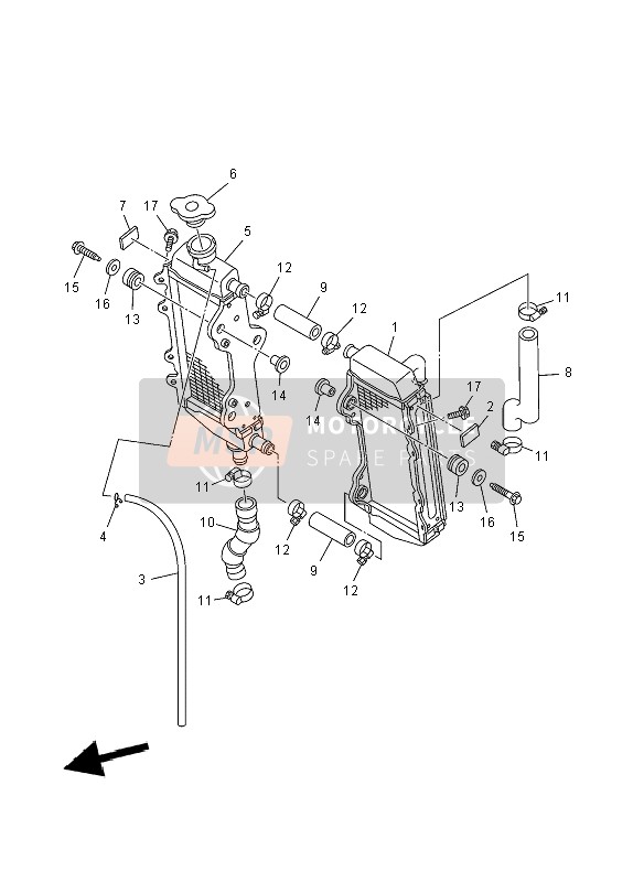 Yamaha YZ250 2008 Radiator & Hose for a 2008 Yamaha YZ250