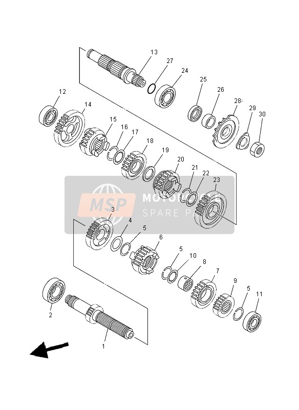 Yamaha YZ250 2008 Transmission for a 2008 Yamaha YZ250