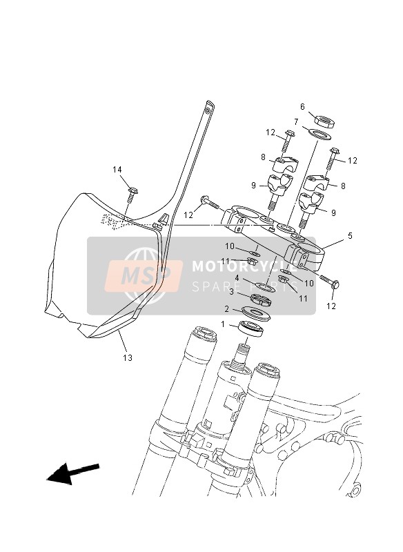 Yamaha YZ250 2008 Steering for a 2008 Yamaha YZ250