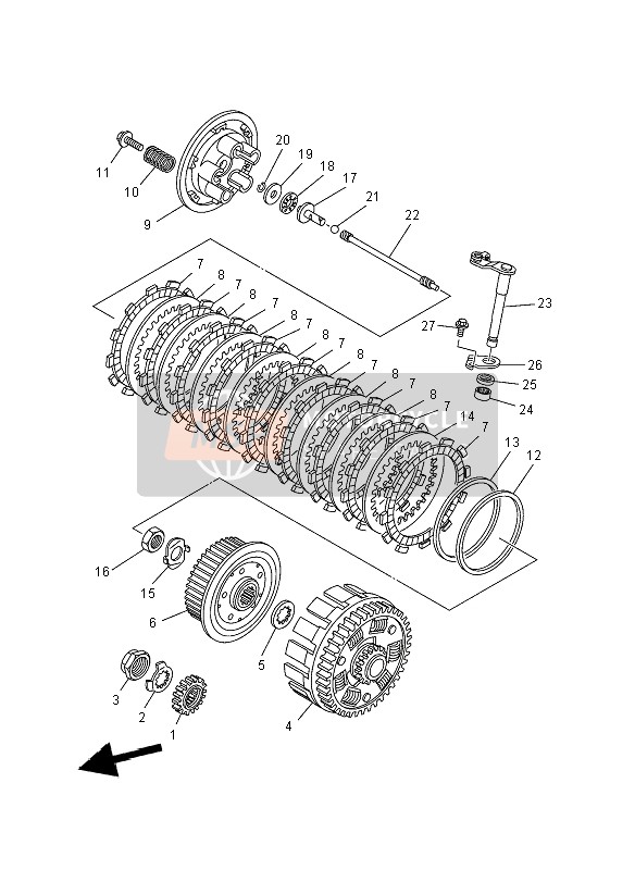 5XC163210000, Plate, Friction, Yamaha, 0