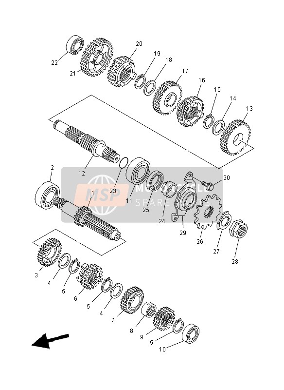 Yamaha YZ250F 2008 Transmission pour un 2008 Yamaha YZ250F