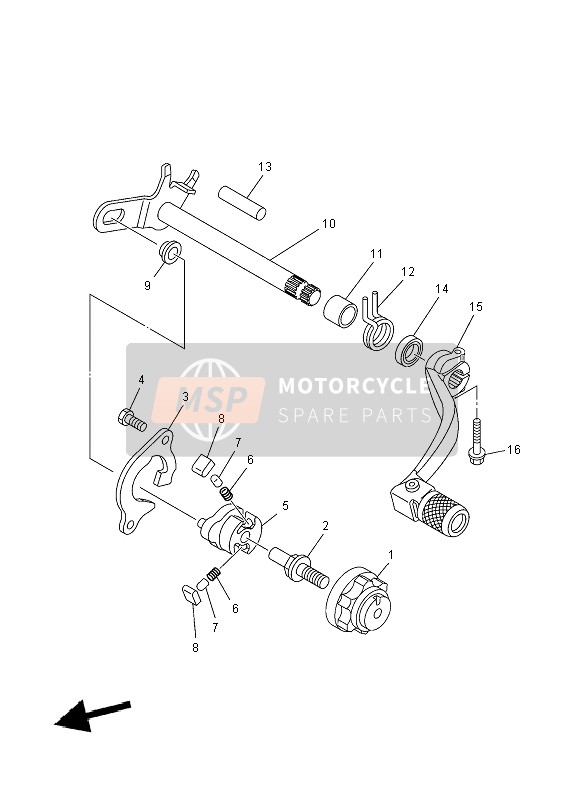 Yamaha YZ250F 2008 Shift Shaft for a 2008 Yamaha YZ250F