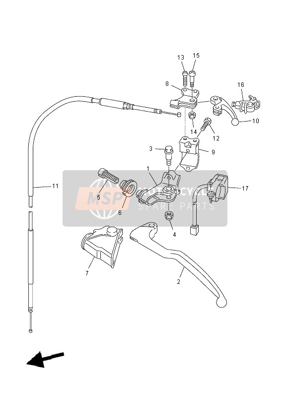 Yamaha YZ250F 2008 HANDSCHALTER & HEBEL für ein 2008 Yamaha YZ250F