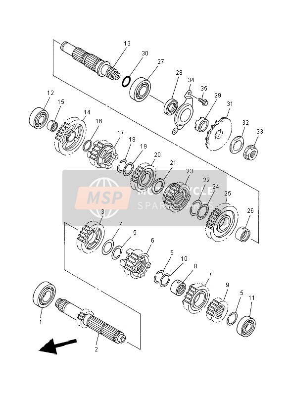 Yamaha YZ450F 2008 Transmission for a 2008 Yamaha YZ450F