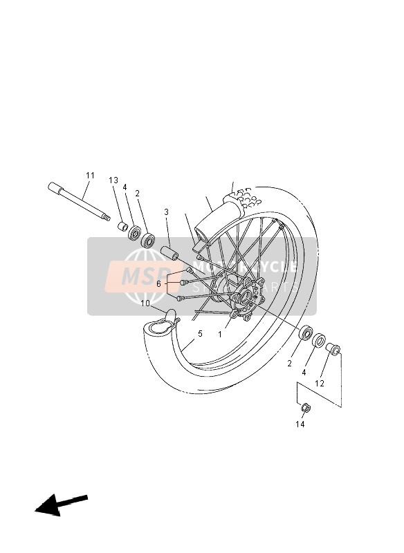 Yamaha YZ450F 2008 Front Wheel for a 2008 Yamaha YZ450F