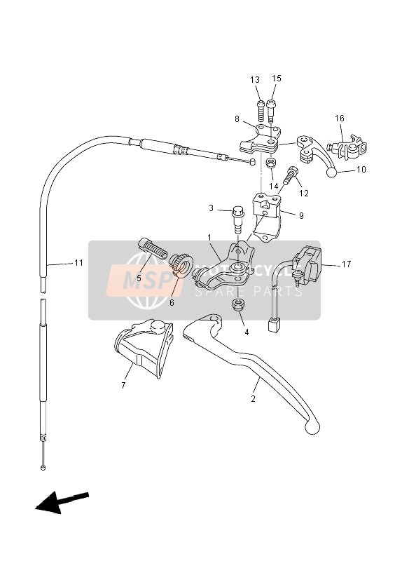 Yamaha YZ450F 2008 Interruptor de manija & Palanca para un 2008 Yamaha YZ450F