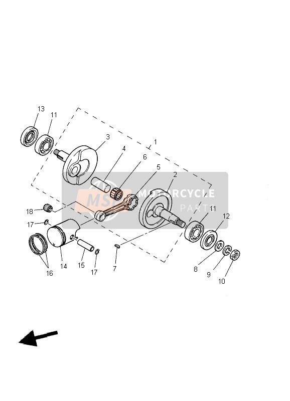 Yamaha PW50 2009 Crankshaft & Piston for a 2009 Yamaha PW50