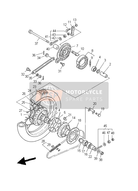 Yamaha PW80 2009 Rear Wheel for a 2009 Yamaha PW80