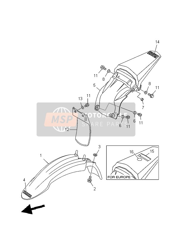 Yamaha TT-R125 SW & LW 2009 Fender for a 2009 Yamaha TT-R125 SW & LW