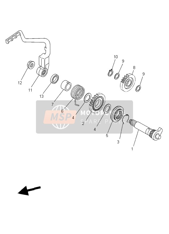 Yamaha TT-R125E SW & LW 2009 Starter 2 voor een 2009 Yamaha TT-R125E SW & LW