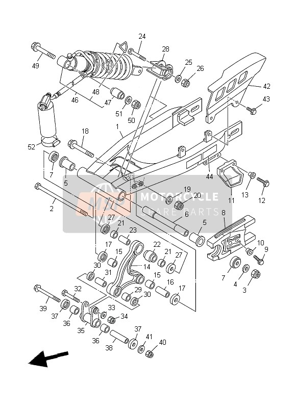 Yamaha TT-R125E SW & LW 2009 Rear Arm & Suspension for a 2009 Yamaha TT-R125E SW & LW