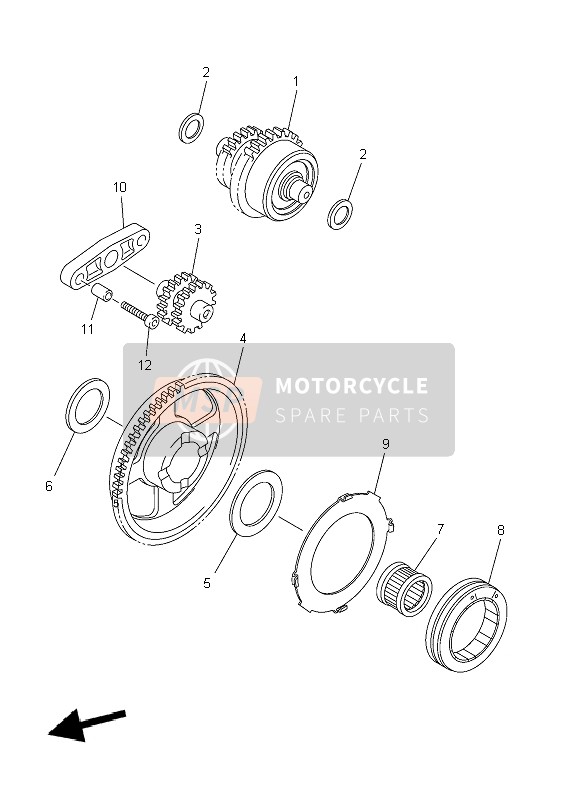 Yamaha WR250F 2009 Starter Clutch for a 2009 Yamaha WR250F