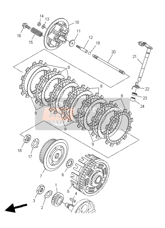 Yamaha WR250R 2009 Clutch for a 2009 Yamaha WR250R