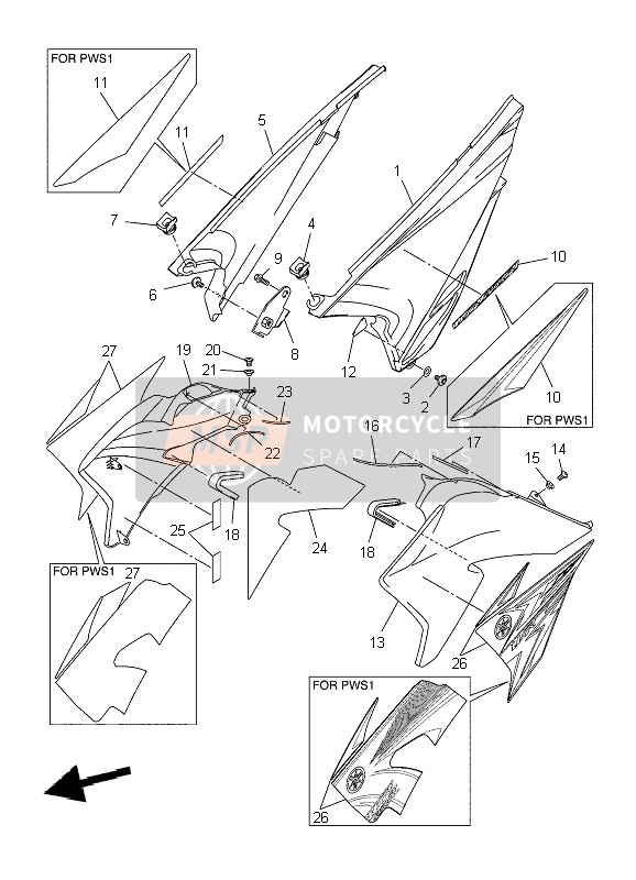 Yamaha WR250R 2009 Side Cover for a 2009 Yamaha WR250R