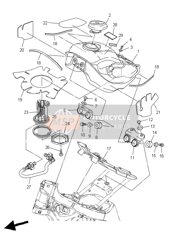 Yamaha WR250R 2009 Réservoir d'essence pour un 2009 Yamaha WR250R