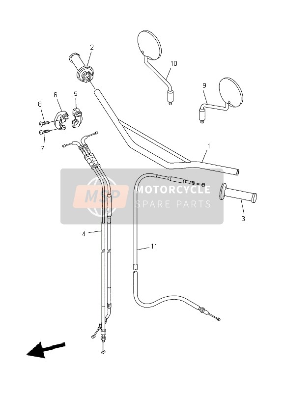 Yamaha WR250R 2009 Steering Handle & Cable for a 2009 Yamaha WR250R