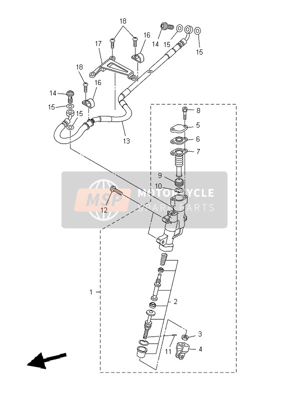 Yamaha WR250R 2009 Rear Master Cylinder for a 2009 Yamaha WR250R