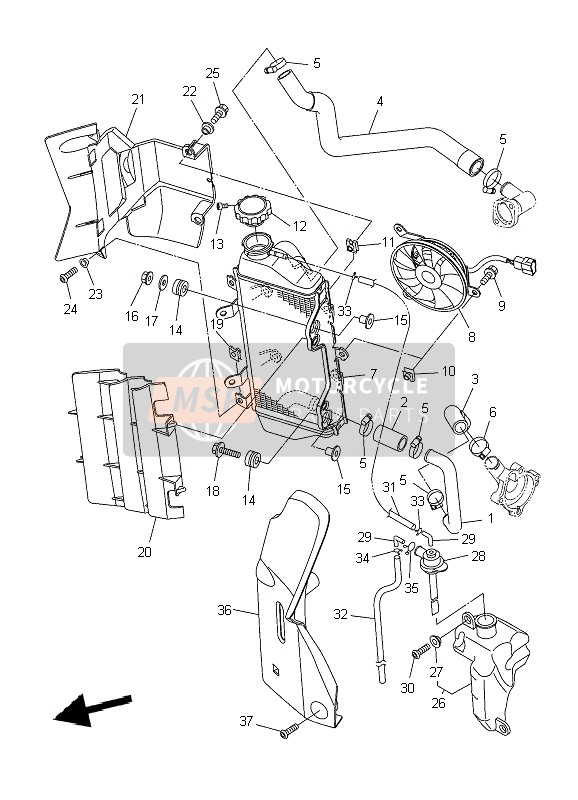 Yamaha WR250X 2009 Radiator & Slang voor een 2009 Yamaha WR250X