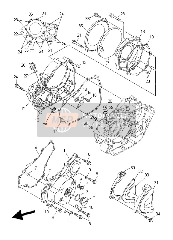 Yamaha WR250X 2009 Couvercle de carter pour un 2009 Yamaha WR250X