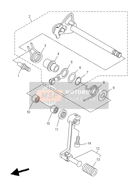 Yamaha WR250X 2009 Shift Shaft for a 2009 Yamaha WR250X