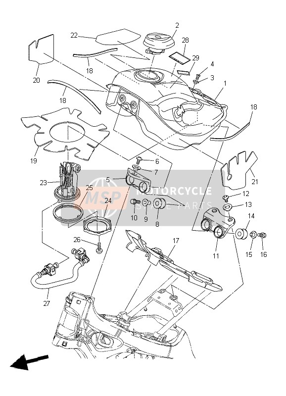 Yamaha WR250X 2009 Serbatoio di carburante per un 2009 Yamaha WR250X