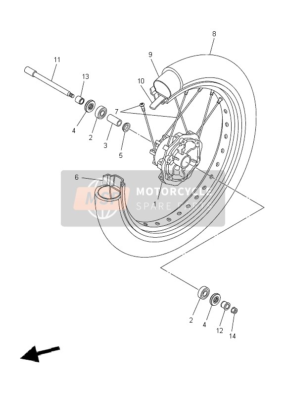 Yamaha WR250X 2009 Roue avant pour un 2009 Yamaha WR250X