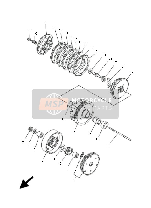 2JG163710000, Mozzo, Frizione, Yamaha, 0