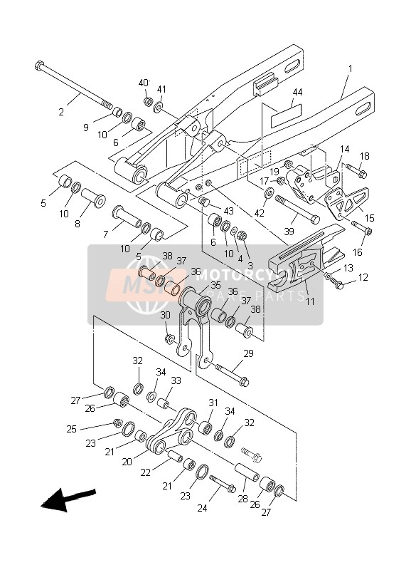 Yamaha YZ85 SW & LW 2009 Rear Arm for a 2009 Yamaha YZ85 SW & LW