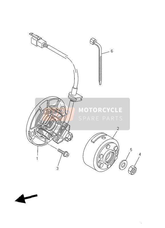 Yamaha YZ85 SW & LW 2009 Generator voor een 2009 Yamaha YZ85 SW & LW