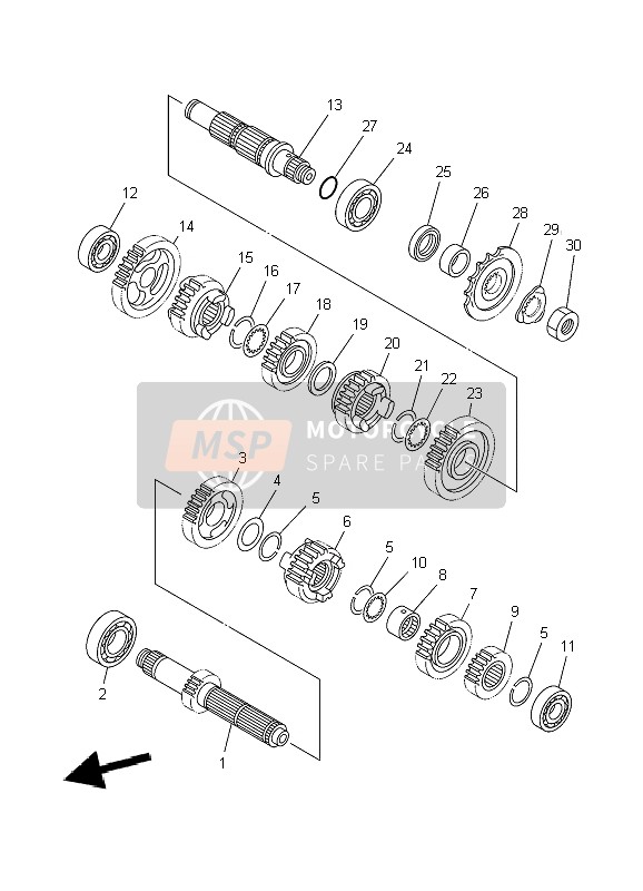 Yamaha YZ250 2009 Transmission for a 2009 Yamaha YZ250