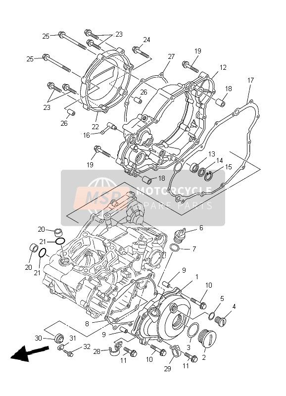 Yamaha YZ250F 2009 Crankcase Cover 1 for a 2009 Yamaha YZ250F