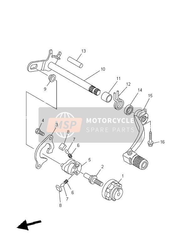 Yamaha YZ250F 2009 Shift Shaft for a 2009 Yamaha YZ250F