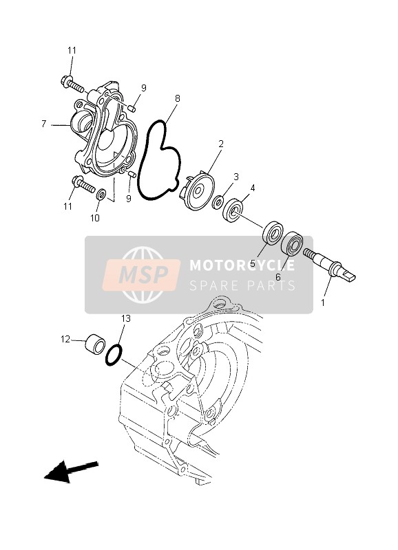 Yamaha YZ450F 2009 Pompe à eau pour un 2009 Yamaha YZ450F