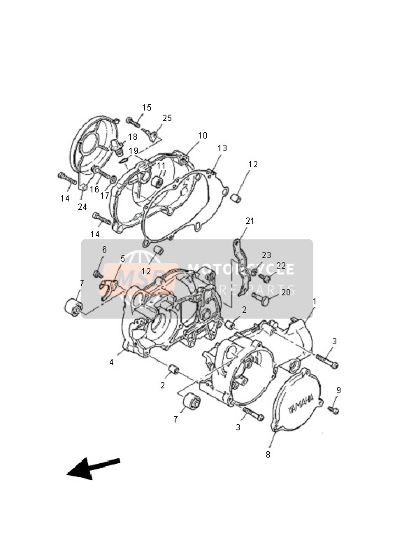 Yamaha PW50 2010 Crankcase for a 2010 Yamaha PW50