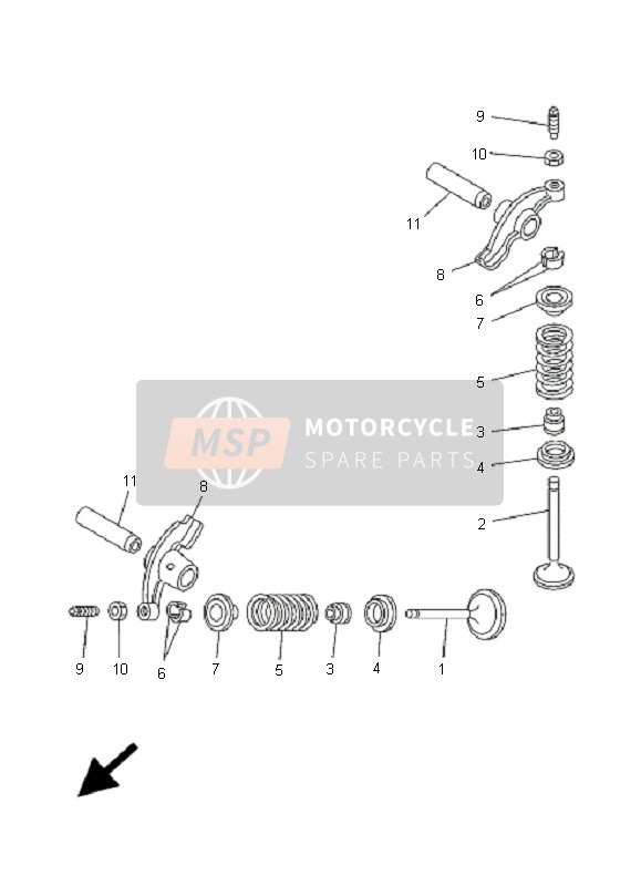 Yamaha TT-R125 SW & LW 2001 Valve for a 2001 Yamaha TT-R125 SW & LW