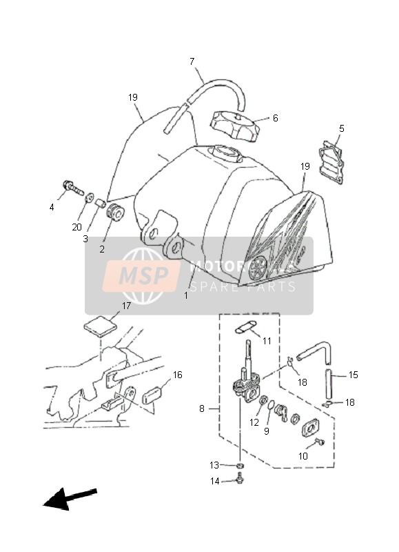 Yamaha PW80 2010 TANK für ein 2010 Yamaha PW80