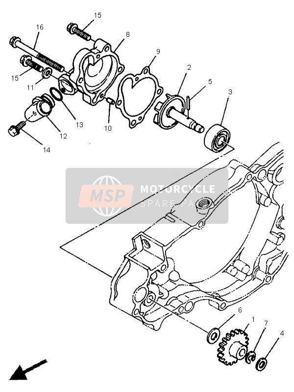 Yamaha WR250Z 1995 Water Pump for a 1995 Yamaha WR250Z