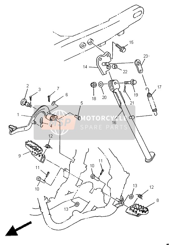 Yamaha WR250Z 1995 Stand & Footrest for a 1995 Yamaha WR250Z