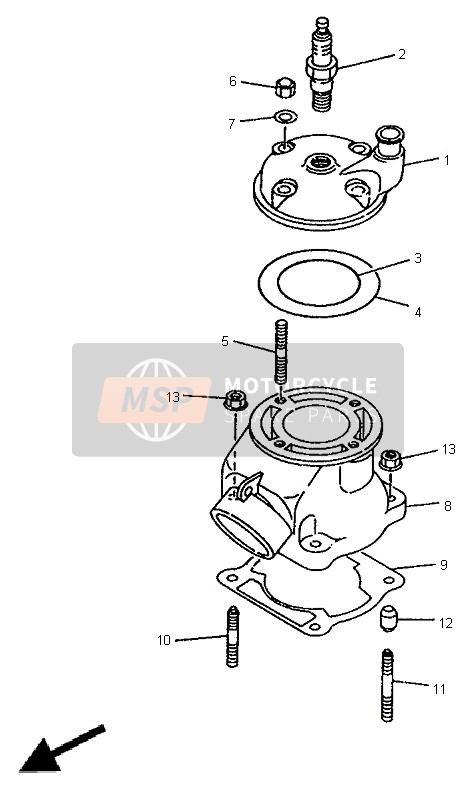 Yamaha YZ80LC 1995 Cylinder for a 1995 Yamaha YZ80LC